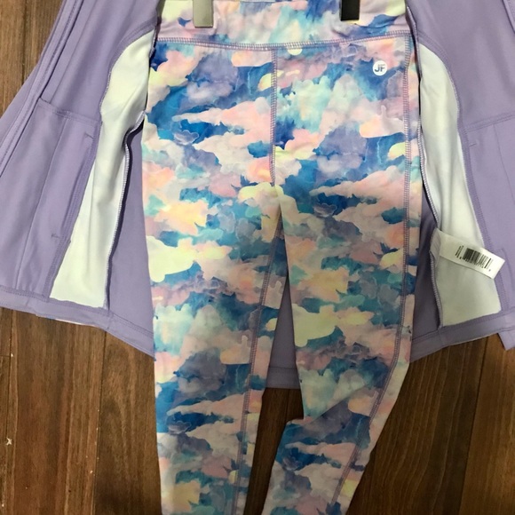 Size 4/5 Gymnastic Girls Zip Up Track Jacket Matching Leggings and Shorts Lot - Picture 2 of 5